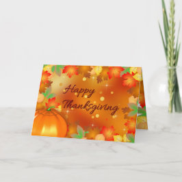 Tarjeta Festiva Feliz Día de Acción de Gracias colorido otoño deja