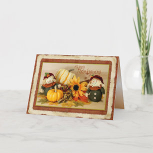 Tarjeta Festiva Feliz Día de Acción de Gracias con escarabajos