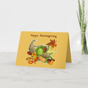 Tarjeta Festiva Feliz Día de Acción de Gracias Cosecha de Otoño Co