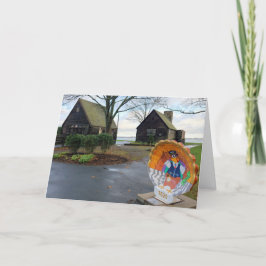 Tarjeta Festiva Feliz Día de Acción de Gracias de Plymouth, Massac