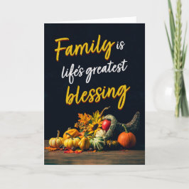 Tarjeta Festiva Feliz Día de Acción de Gracias Familia Hermosa Cor
