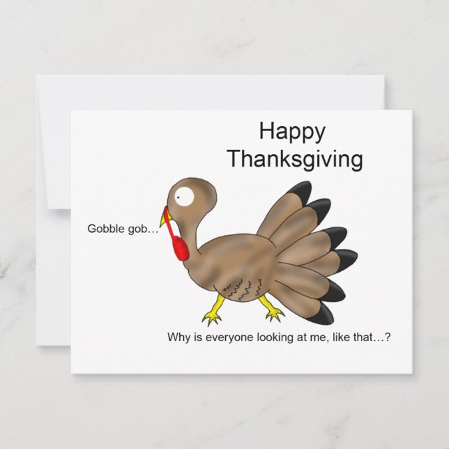 Tarjeta Festiva Feliz Día de Acción de Gracias Gobble... (Anverso)