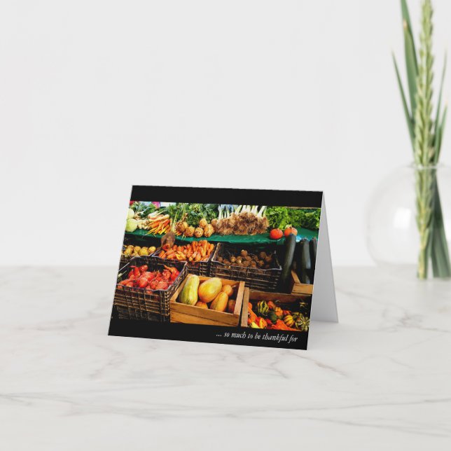 Tarjeta Festiva Feliz Día de Acción de Gracias ~ Mercado de agricu (Anverso)