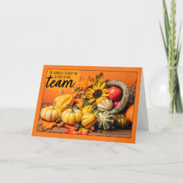 Tarjeta Festiva Feliz Día de Acción de Gracias Miembro del equipo