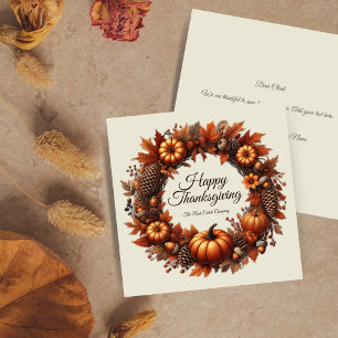 Tarjeta Festiva Feliz Día de Acción de Gracias Otoño deja compañía