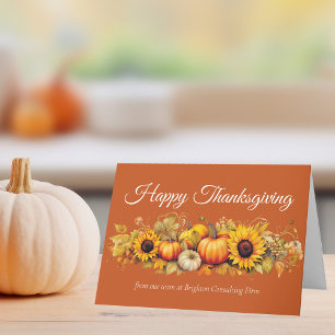 Tarjeta Festiva Feliz Día de Acción de Gracias Parche de Calabaza 