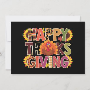 Tarjeta Festiva Feliz Día de Acción de Gracias Pavo Gracioso Calab