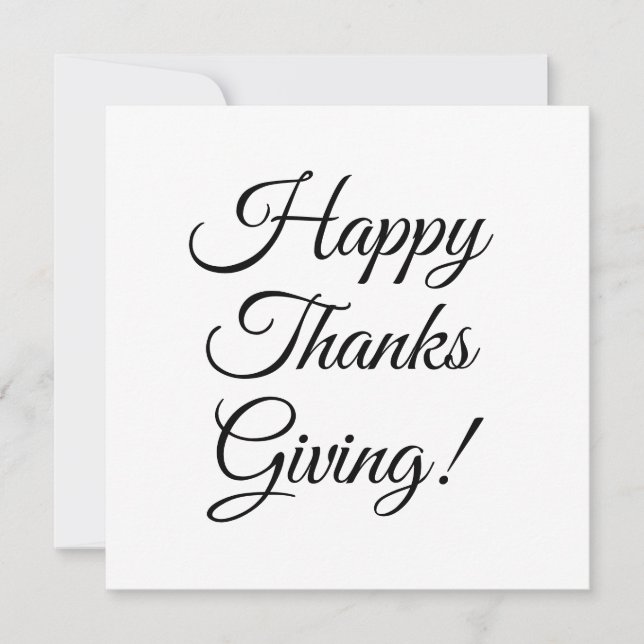 Tarjeta Festiva Feliz Día de Acción de Gracias personalizado negro (Anverso)
