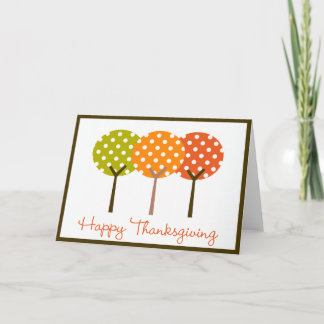 Tarjeta Festiva Feliz Día de Acción de Gracias, Polka Tree Doble C