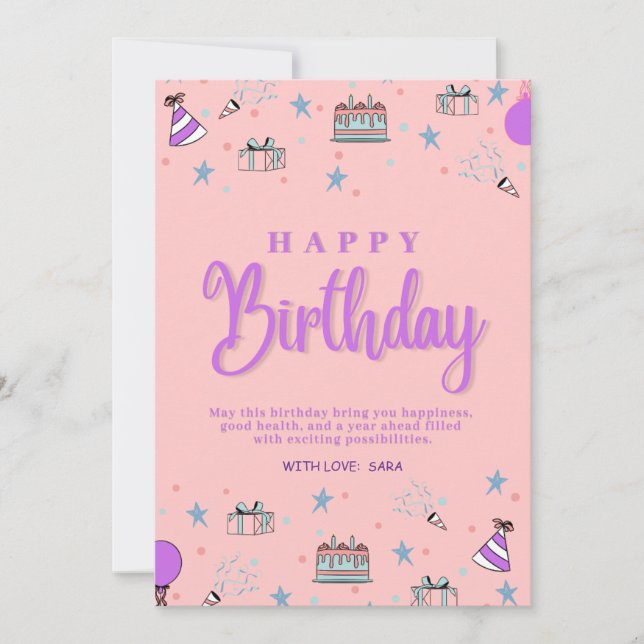 Tarjeta Festiva Feliz Día de Aniversario de Personalizable Saludo  (Anverso)