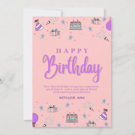 Tarjeta Festiva Feliz Día de Aniversario de Personalizable Saludo