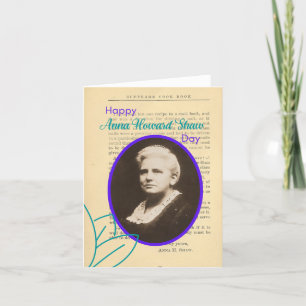 Tarjeta Festiva Feliz Día de Anna Howard Shaw