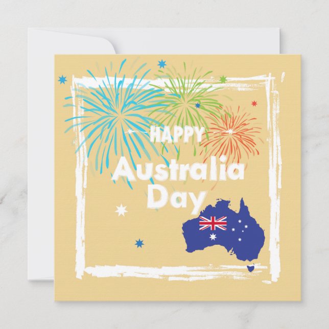 Tarjeta Festiva Feliz Día de Australia 26 de enero moderno (Anverso)