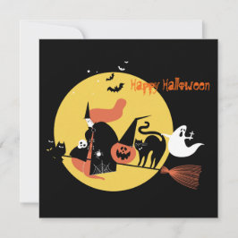 Tarjeta Festiva Feliz Día de Bruja, espeluznante personalizado div