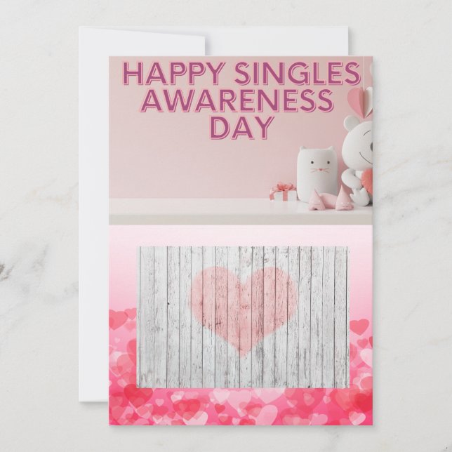 Tarjeta Festiva Feliz Día de Conciencia de los Solteros (Anverso)