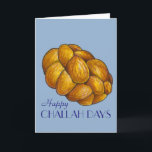 Tarjeta Festiva Feliz Día de Desafío Hanukkah Chanukah<br><div class="desc">Presenta un ilustracion original de un pan de jalita trenzado, con FELIZ DÍAS DE CHALA en un divertido tipo de letra. ¡Genial para Hanukkah! Este ilustracion también está disponible en otros productos. ¿No ves lo que estás buscando? ¿Necesita ayuda con la personalización? Contacte con Rebecca para que tenga algo diseñado...</div>