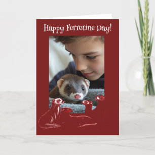 Tarjeta Festiva Feliz Día de Ferretine con Ferrets Valentine