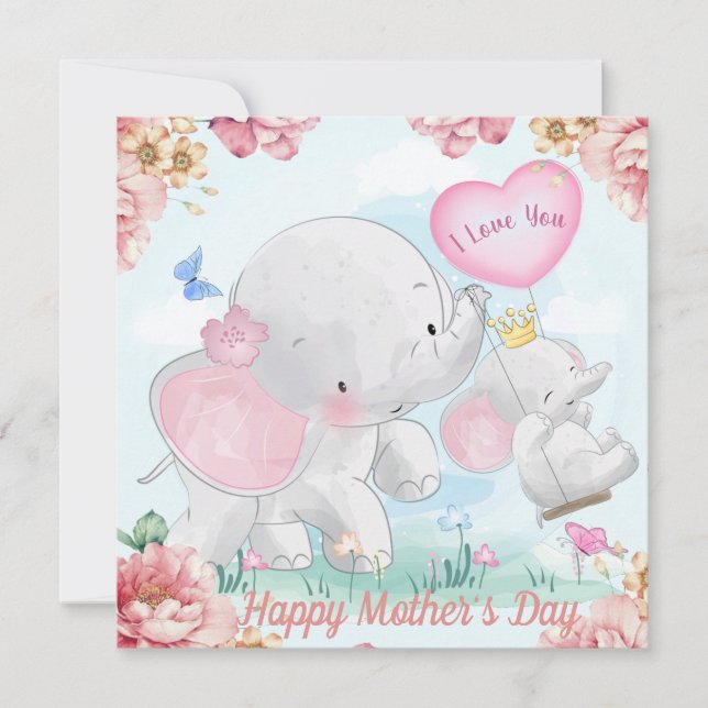 Tarjeta Festiva Feliz día de fiesta de la madre (Anverso)