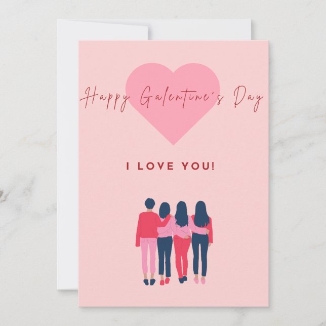 Tarjeta Festiva Feliz Día de Galentine (Anverso)