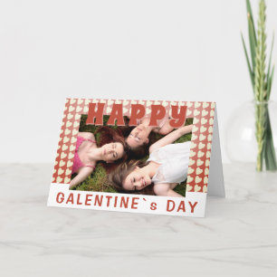 Tarjeta Festiva Feliz día de Galentine Corazón Foto Amiga