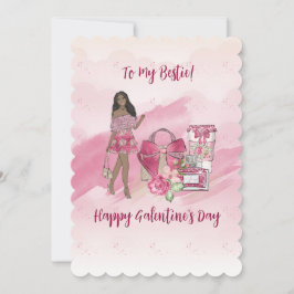 Tarjeta Festiva Feliz Día de Galentine para la Mujer Negra