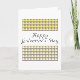 Tarjeta Festiva Feliz día de Galentine`s Amarillo Gris Patrón de C