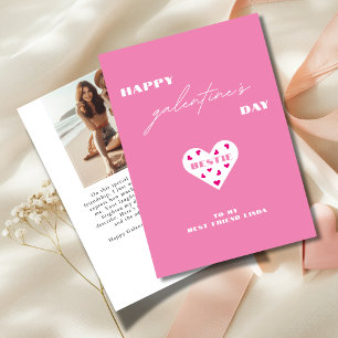 Tarjeta Festiva Feliz Día de Galentines Amiga Corazón Foto