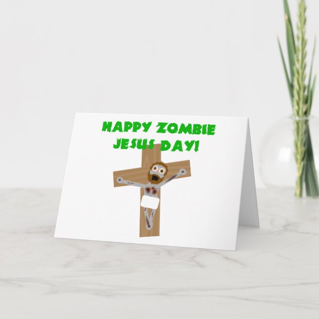 Tarjeta Festiva Feliz Día de Jesús de Zombie (Anverso)