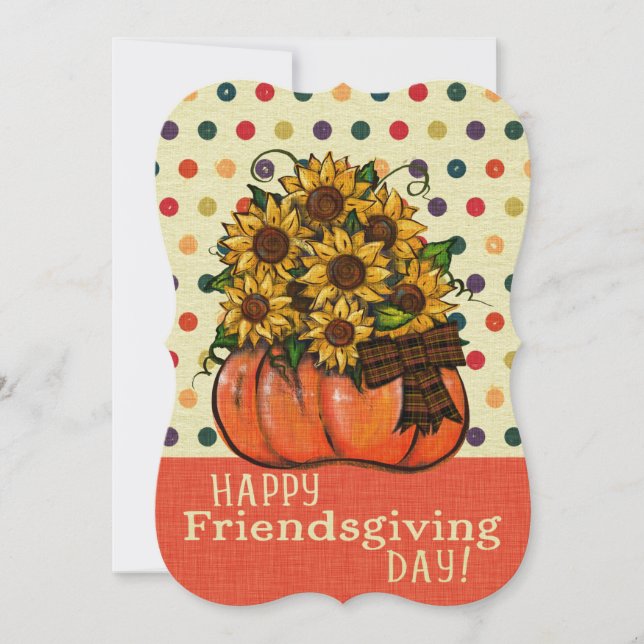 Tarjeta Festiva ¡Feliz Día de la Amistad! Sombras de calabaza (Anverso)