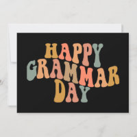 Feliz Día de la Gramática Retro Wavy