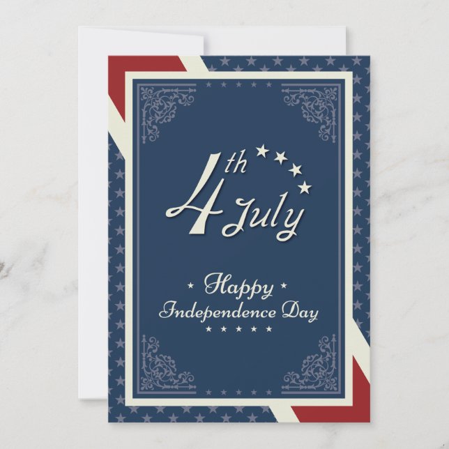 Tarjeta Festiva Feliz Día de la Independencia de Estados Unidos (Anverso)