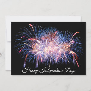Tarjeta Festiva Feliz Día de la Independencia Despliegue de Fuegos