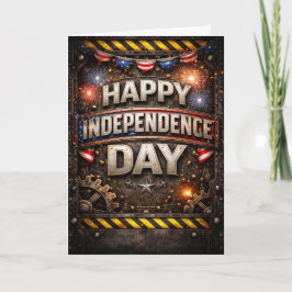 Tarjeta Festiva Feliz Día de la Independencia Patriótico Industria