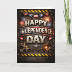 Tarjeta Festiva Feliz Día de la Independencia Patriótico Industria