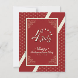 Tarjeta Festiva Feliz Día de la Independencia Rojo