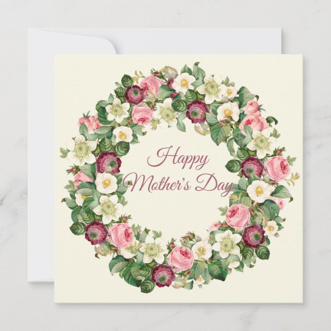 Tarjeta Festiva Feliz Día de la Madre (Anverso)