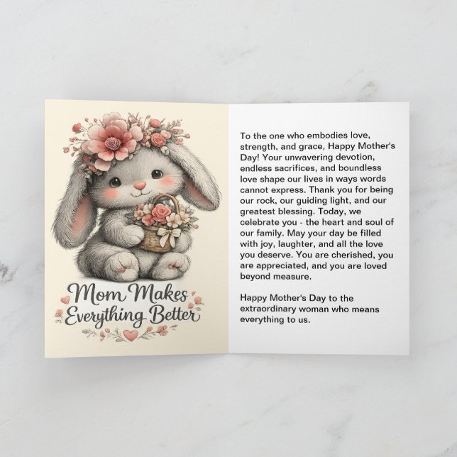 Tarjeta Festiva *Feliz día de la madre  (Interior)