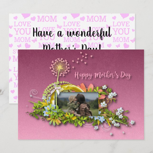 Tarjeta Festiva Feliz Día de la Madre (Anverso / Reverso)