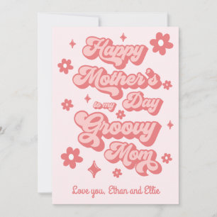 Tarjeta Festiva Feliz Día de la Madre a mi Mamá Groovy