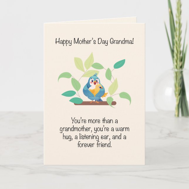 Tarjeta Festiva Feliz Día de la Madre Abuela (Anverso)