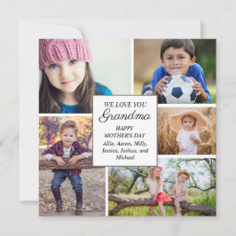 Tarjeta Festiva Feliz Día de la Madre Abuela 5 Foto de Familia de 