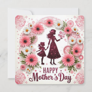 Tarjeta Festiva Feliz Día de la Madre al Estilo Steampunk