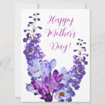 Feliz Día de la Madre bonito morado floral hermosa