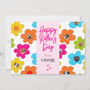 Tarjeta Festiva Feliz Día de la Madre Collage de fotos de perro co