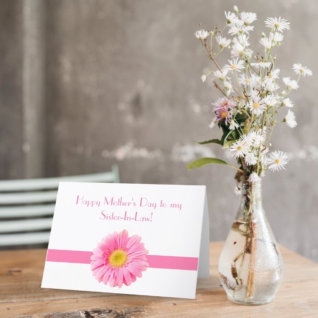 Tarjeta Festiva Feliz Día de la Madre, cuñada rosada (Subido por el creador)