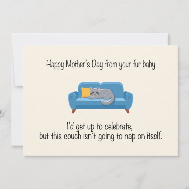 Tarjeta Festiva Feliz Día de la Madre de tu bebé peludo (Anverso)