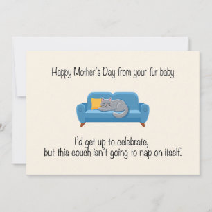 Tarjeta Festiva Feliz Día de la Madre de tu bebé peludo