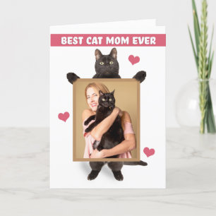 Tarjeta Festiva Feliz Día de la Madre desde el gato tu foto aquí