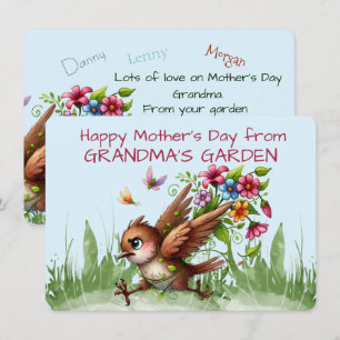 Tarjeta Festiva Feliz Día de la Madre desde el JARDÍN DE GRANDMA