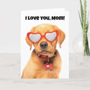 Tarjeta Festiva Feliz Día de la Madre, dulce papa de labrador